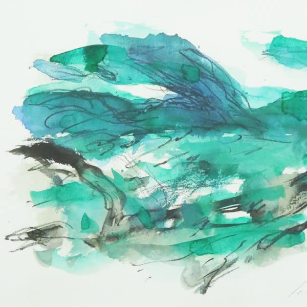 野見山暁治　水彩画　肉筆　真作　サイン入り　パリ　風景画 Yahoo!オークション - 【真作保証】野見山暁治「昔のこと（パリ